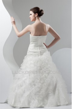 Soft Sweetheart Ball Gown Sleeveless Organza Taffeta Wedding Dresses 2030981