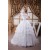 A-Line Strapless Satin Organza Princess Lace Wedding Dresses 2030997