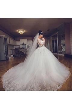 Ball Gown Long Sleeves Lace Wedding Dresses Bridal Gowns 3030074