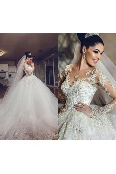 Ball Gown Long Sleeves Lace Wedding Dresses Bridal Gowns 3030074