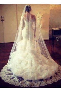 Long Sleeves Mermaid Lace Wedding Dresses Bridal Gowns 3030081