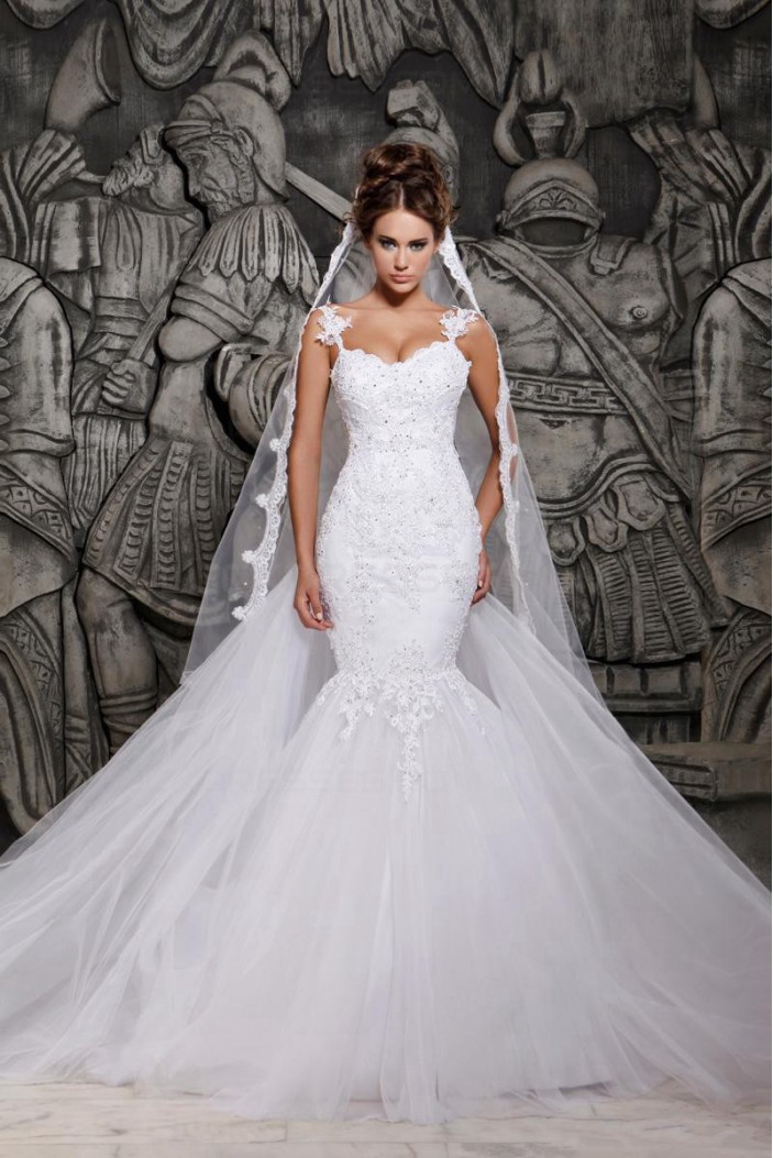 Mermaid Sleeveless Lace Wedding Dresses Bridal Gowns 3030089