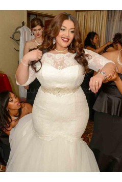 Lace Mermaid Plus Size Wedding Dresses Bridal Gowns 3030094