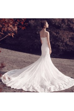 Mermaid Strapless Lace Wedding Dresses Bridal Gowns 3030097