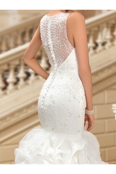 Mermaid Beaded Sleeveless Wedding Dresses Bridal Gowns 3030106