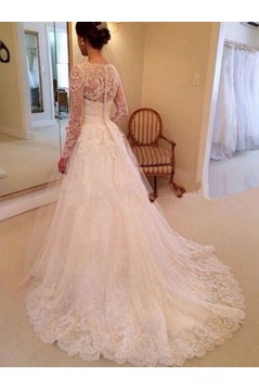 Long Sleeves Lace Wedding Dresses Bridal Gowns 3030113