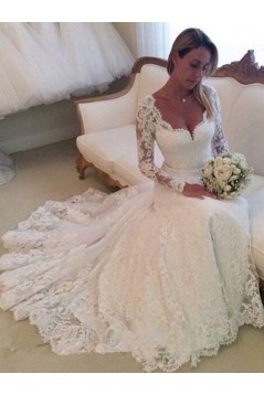 Long Sleeves Lace Wedding Dresses Bridal Gowns 3030113