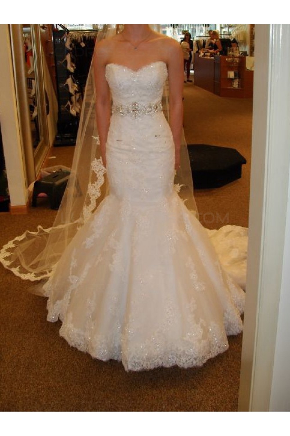 Sparkly Mermaid  Sweetheart  Lace Wedding  Dresses  Bridal  