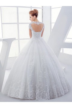 Lace Ball Gown Keyhole Back Sparkly Wedding Dresses Bridal Gowns 3030116
