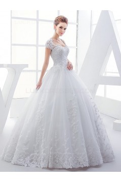 Lace Ball Gown Keyhole Back Sparkly Wedding Dresses Bridal Gowns 3030116