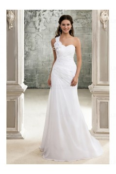 Sheath One-Shoulder Wedding Dresses Bridal Gowns 3030128
