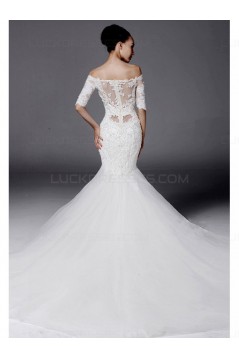Mermaid Lace Off-the-Shoulder Wedding Dresses Bridal Gowns 3030184