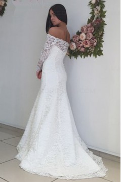 Long Sleeves Lace Off-the-Shoulder Mermaid Wedding Dresses Bridal Gowns 3030212