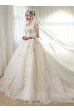 Ball Gown Strapless Lace Wedding Dresses Bridal Gowns 3030228
