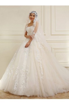 Ball Gown Strapless Lace Wedding Dresses Bridal Gowns 3030228