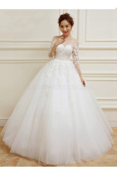 Ball Gown Long Sleeves Lace Wedding Dresses Bridal Gowns 3030234