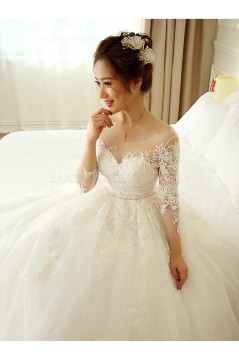 Ball Gown Long Sleeves Lace Wedding Dresses Bridal Gowns 3030234