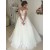 Long Sleeves Lace Illusion Neckline Wedding Dresses Bridal Gowns 3030300