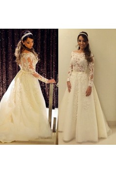 A-Line Lace Long Sleeves Wedding Dresses Bridal Gowns 3030308